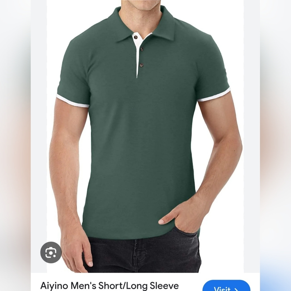 Men's Green Polo Shirt. XL